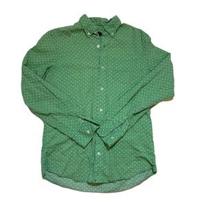 Gap Button-Down Men's Green Classic Fit Palm Trees Long Sleeve Shirt Size XS